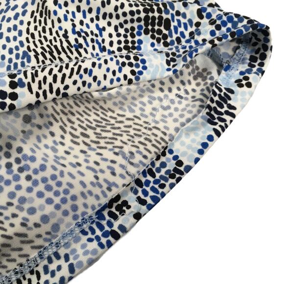 CJ Banks Top Sleeveless Blouse V-Neck Printed Career Top Womens Blue White Black - Picture 5 of 11